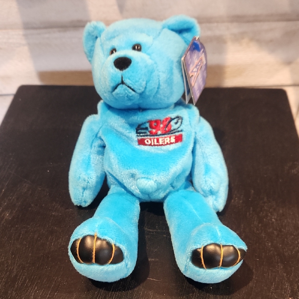 NWT Vtg. Limited Treasures 98 Houston Oilers #27 George Blue Plush Bear Toy